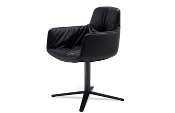 Leya armchair high with x-base frame