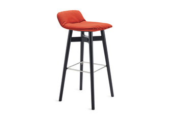 Leya barstool low with wooden x-base frame