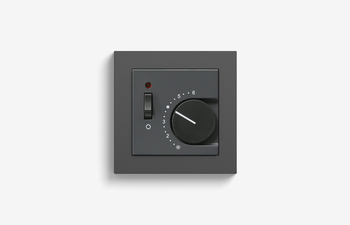 Room temperature controller with NC contact 1-way switch and control light, anthracite (including E2)