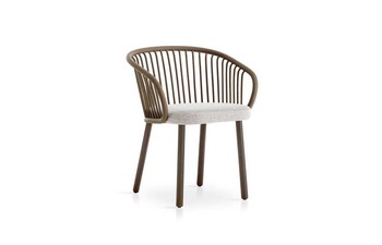 Huma dining armchair with solid wood legs T070 WN