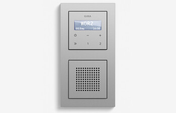 RDS flush-mounted radio with a speaker colour aluminium (including E2)