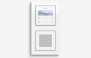 RDS flush-mounted radio with a speaker pure white glossy (including E2)