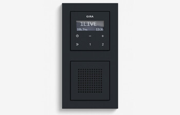 RDS flush-mounted radio with a speaker black matt (including E2)