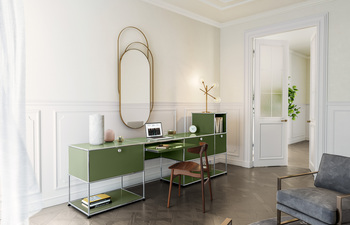 USM Haller Schreibtisch | Olivgrün