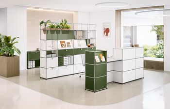 USM Haller Empfangstheke | Olivgrün