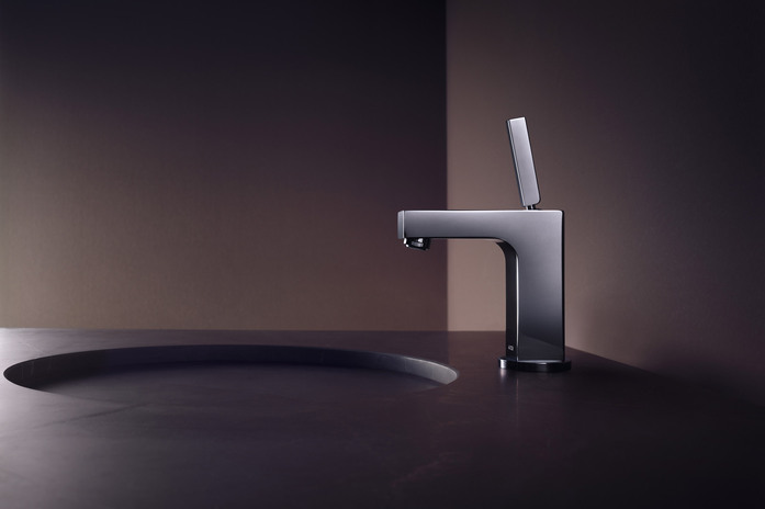 AXOR Citterio Einhebel Waschtischmischer 110 mit Pingriff und Zugstangen Ablaufgarnitur Polished Black Chrome 03