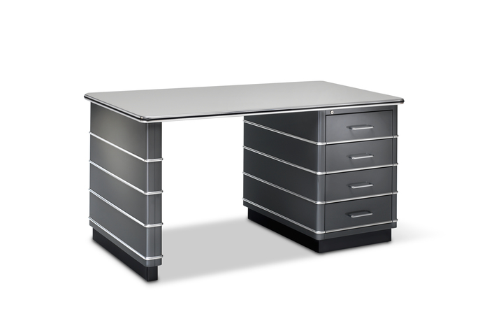 Mueller metall moebel Schreibtisch TB225 achatgrau 01