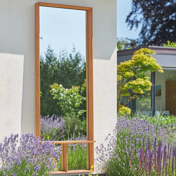 3140 fascino spiegel senkrecht breit mit teakrahmen garpa garten ambiente