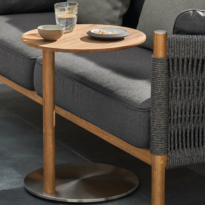 Loungemoebel garten tisch beistelltisch teak edelstahl anthrazit cavo ambiente