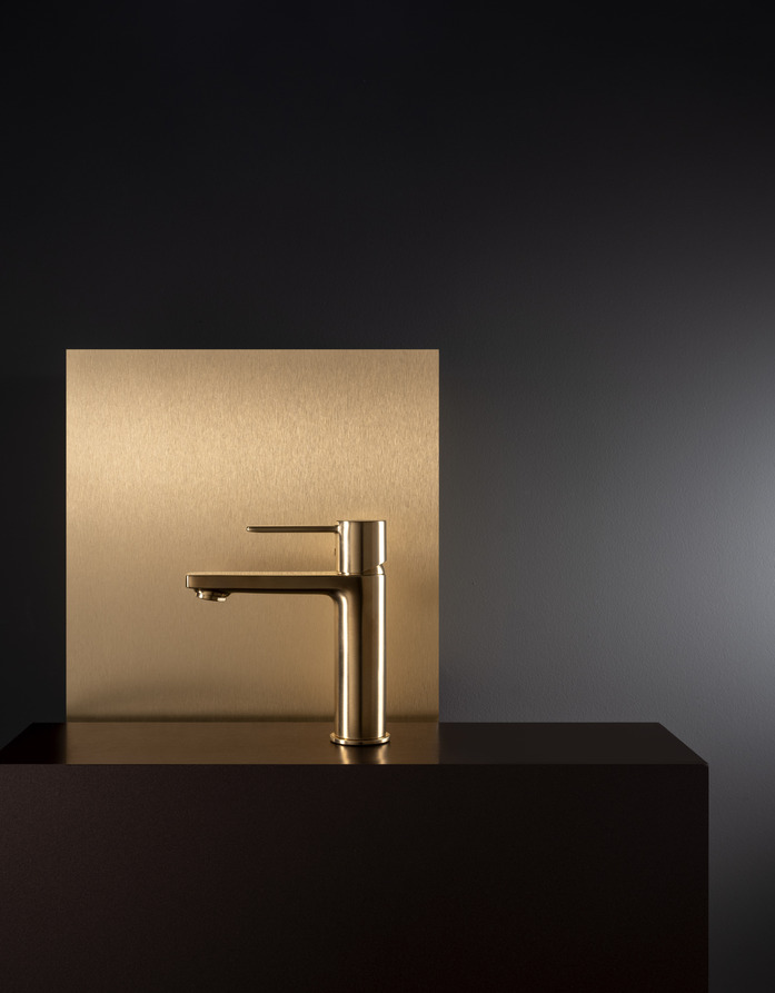 2 Roca Targa basin mixer brushed brass