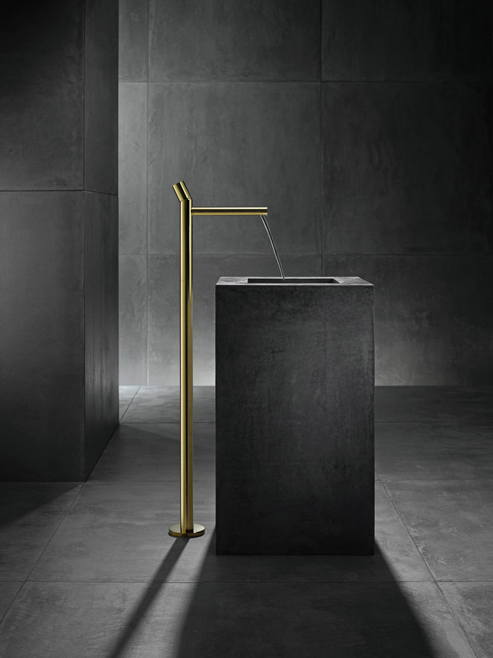 AXOR Uno Einhebel Waschtischmischer bodenstehend mit Zerogriff ohne Ablaufgarnitur Brushed Nickel 02