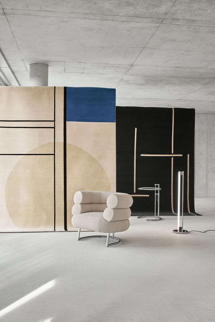 Classi Con de stijl rug bibendum armchair monolith rug adjustable table e1027 tube light photo hassos