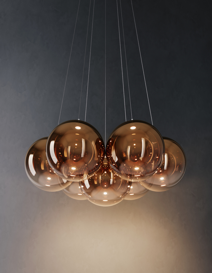 MAIN IMAGE Random Cloud glossy bronze 7 lights diam 23