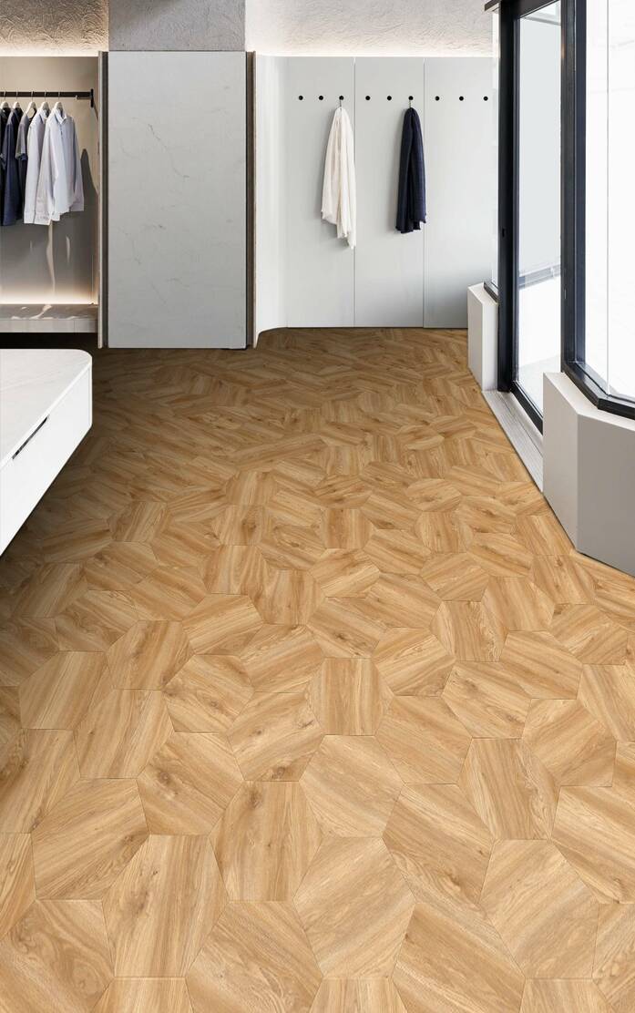 Pattern 256 Studio Moods Big Hexagon Mono Sierra Oak 346