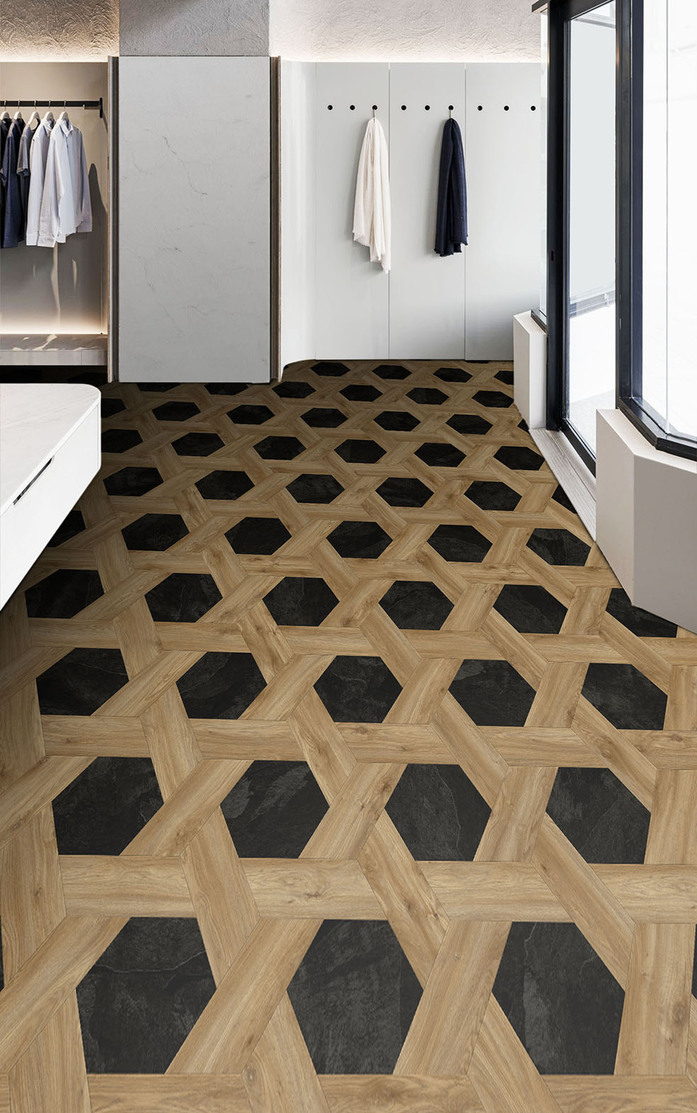Pattern 267 Studio Moods Wicker Sierra Oak 346 and Mustang Slate 998