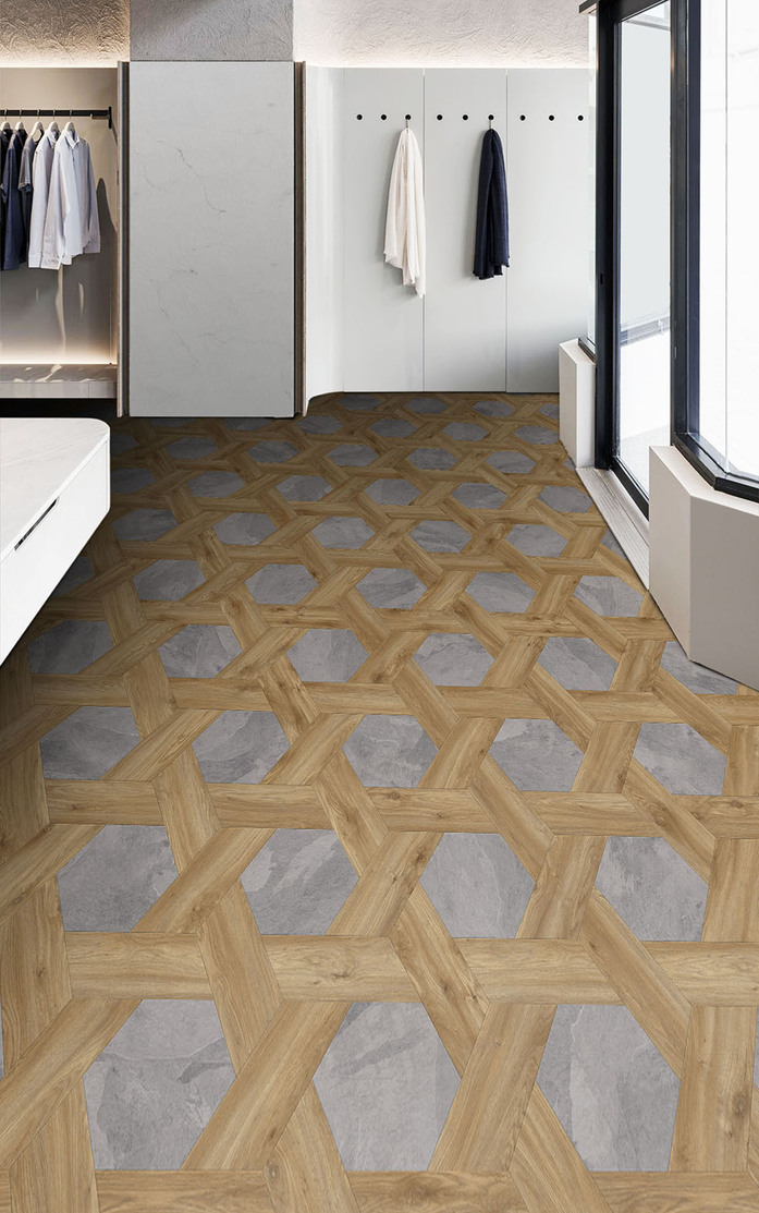 Pattern 268 Studio Moods Wicker Sierra Oak 346 and Mustang Slate 928