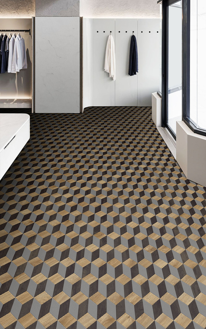 Pattern 271 Studio Moods Diamond 3 D Cubes Country Oak 991 Sierra Oak 346 Desert Crayola 696