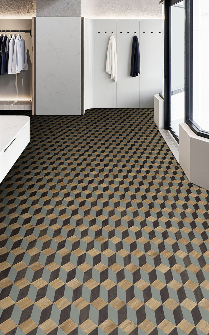 Pattern 272 Studio Moods Diamond 3 D Cubes Country Oak 991 Sierra Oak 346 Desert Crayola 772