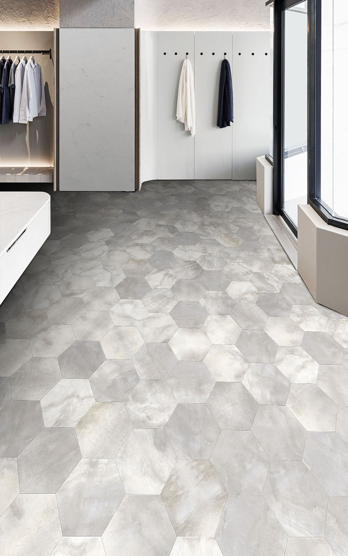 Pattern 293 Studio Moods Big Hexagon Cloud Stone 134