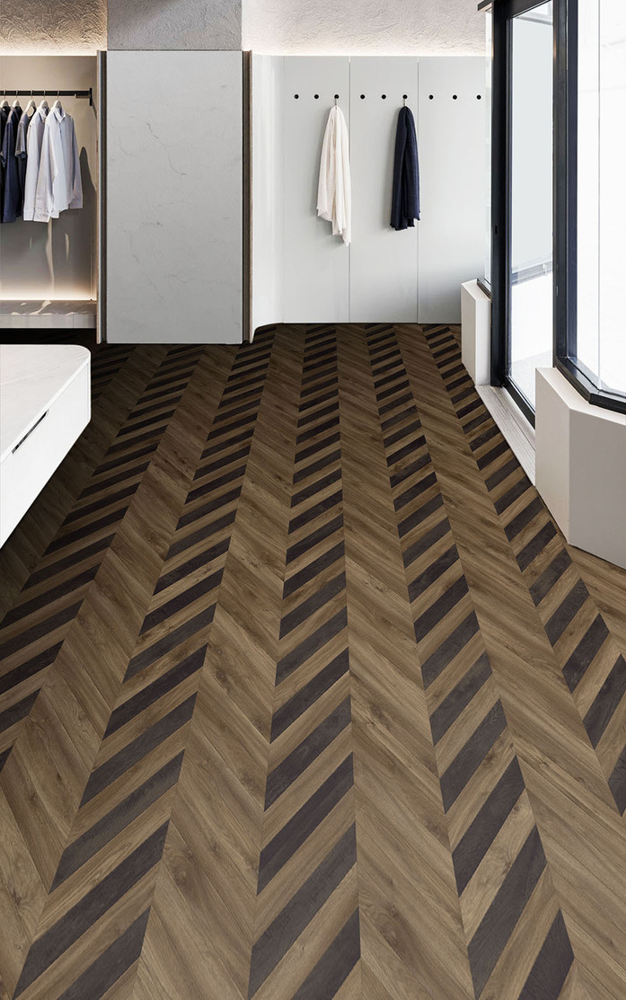 Pattern 308 Studio Moods Chevron Basic Sierra Oak 876 and Country Oak 991 Dash Strips