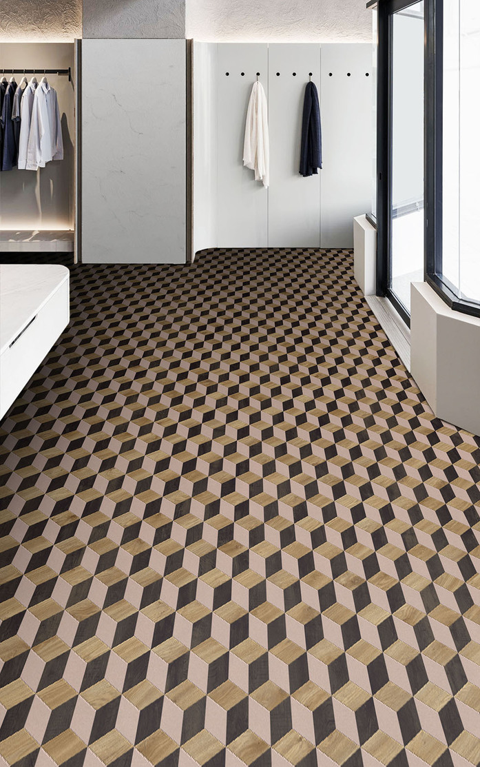 Pattern 313 Studio Moods Diamond 3 D Cubes Country Oak 991 Sierra Oak 346 Desert Crayola 533