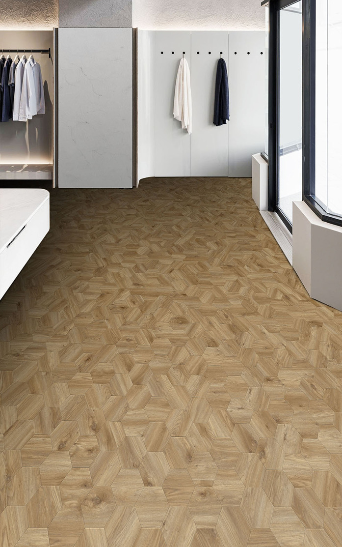Pattern 316 Studio Moods Hexagon Mono Sierra Oak 346