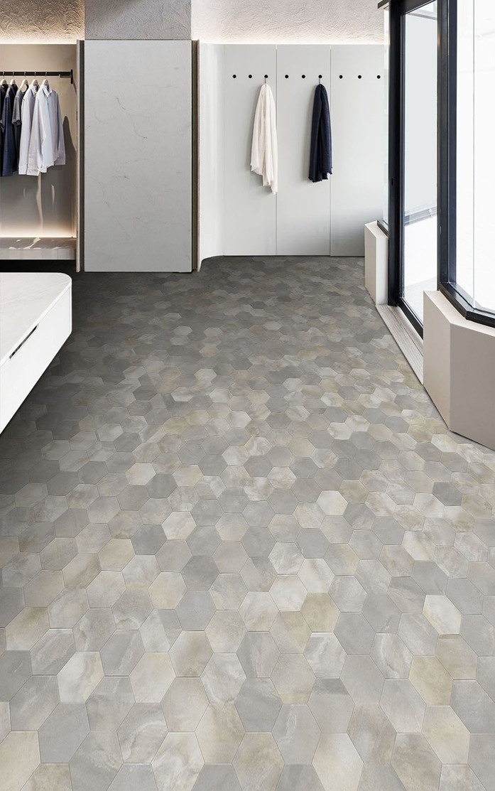 Pattern 319 Studio Moods Hexagon Monocolor Cloud Stone 244