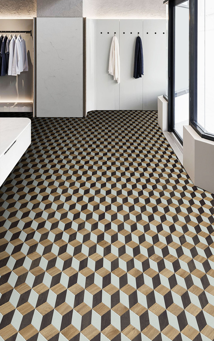 Pattern 324 Studio Moods Diamond 3 D Cubes Country Oak 991 Sierra Oak 346 Desert Crayola 616