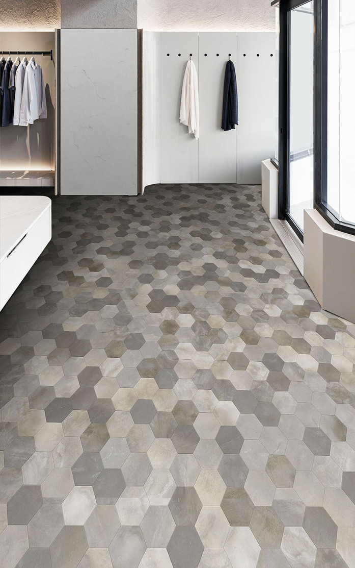 Pattern 335 Studio Moods Hexagon DUO Cloud Stone 244 Cloud Stone 854