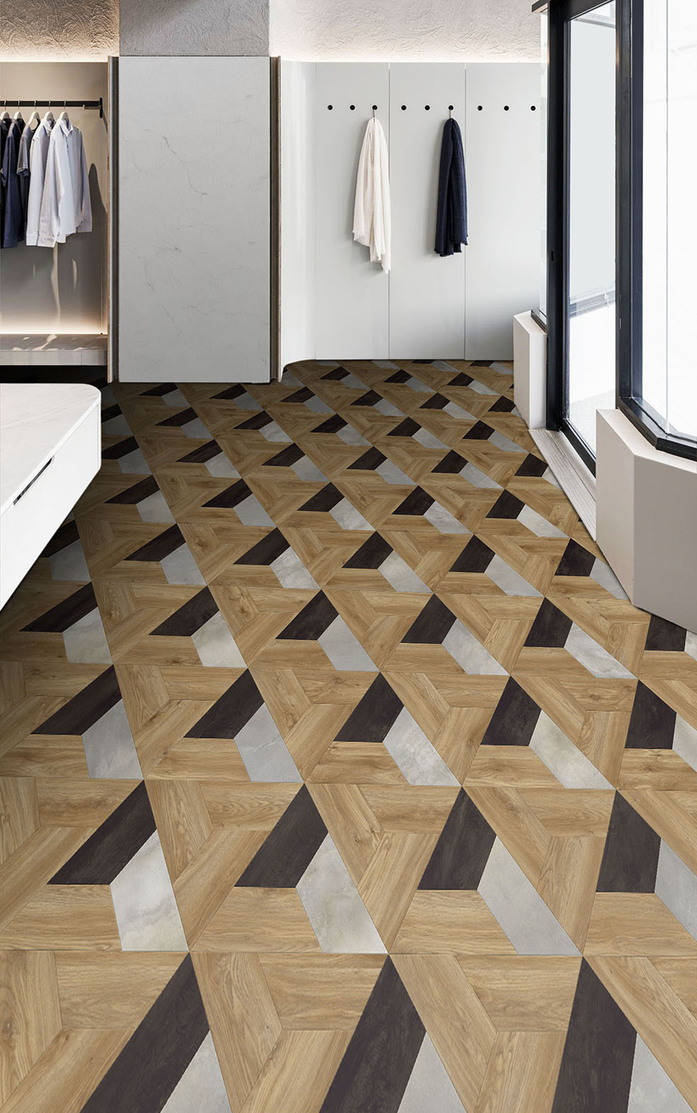 Pattern 366 Studio Moods Vortex Country Oak 991 Sierra Oak 346 Cloud Stone 244