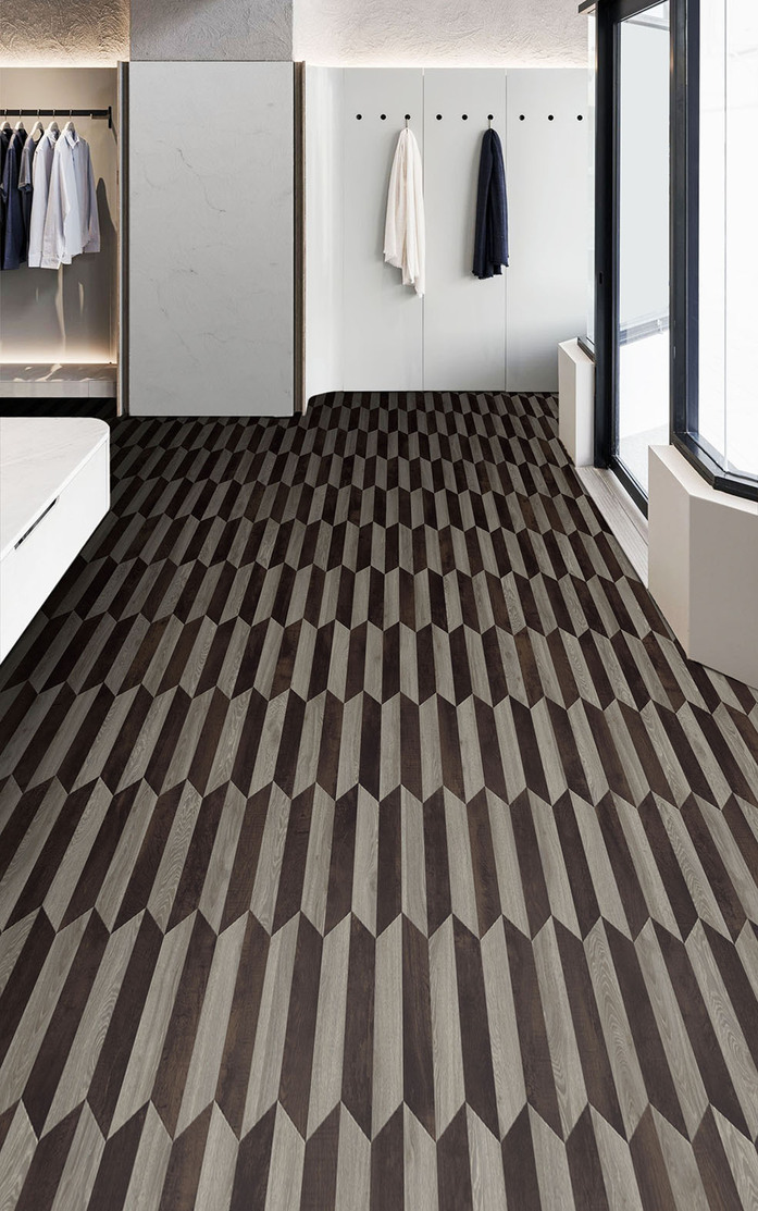 Pattern 370 Studio Moods Arrow Chevron Line Blackjack Oak 937 Country Oak 991