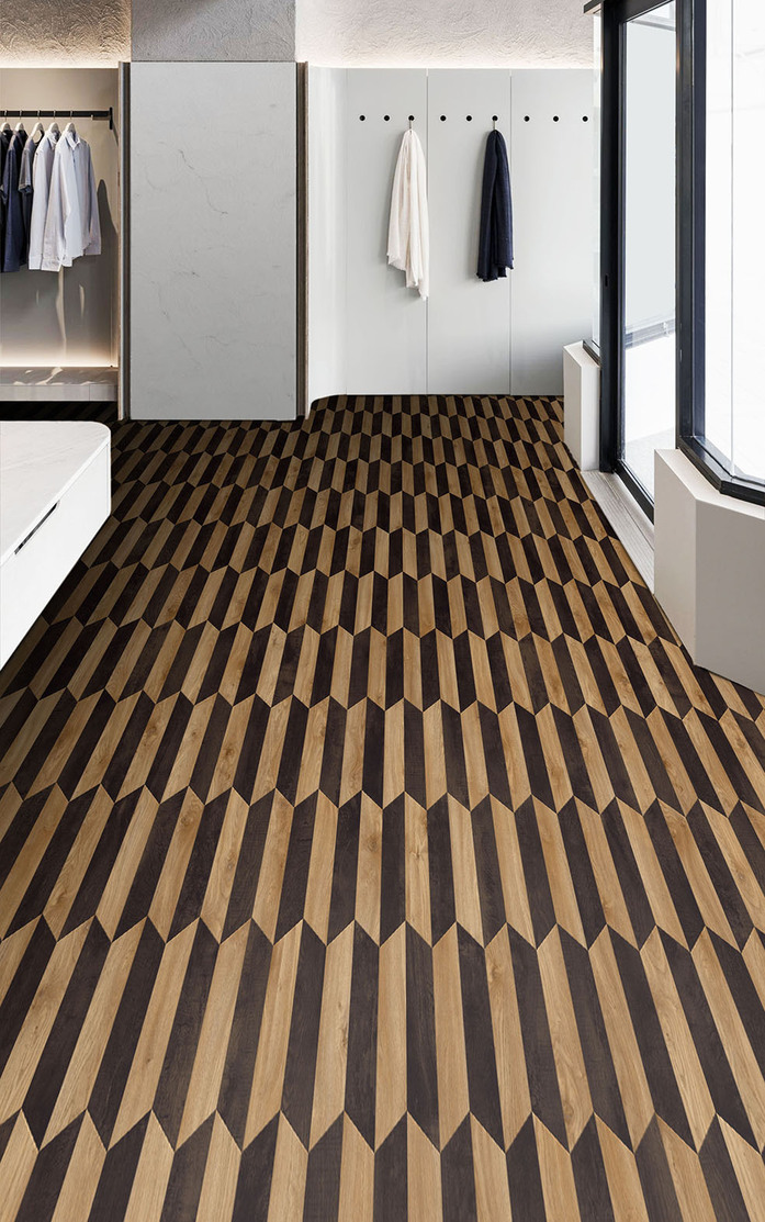 Pattern 371 Studio Moods Arrow Chevron Line Sierra Oak 346 Country Oak 991