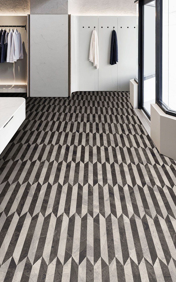 Pattern 421 Studio Moods Chevron Arrow Duo Mustang Slate 70998 and 70928 Colour Graded