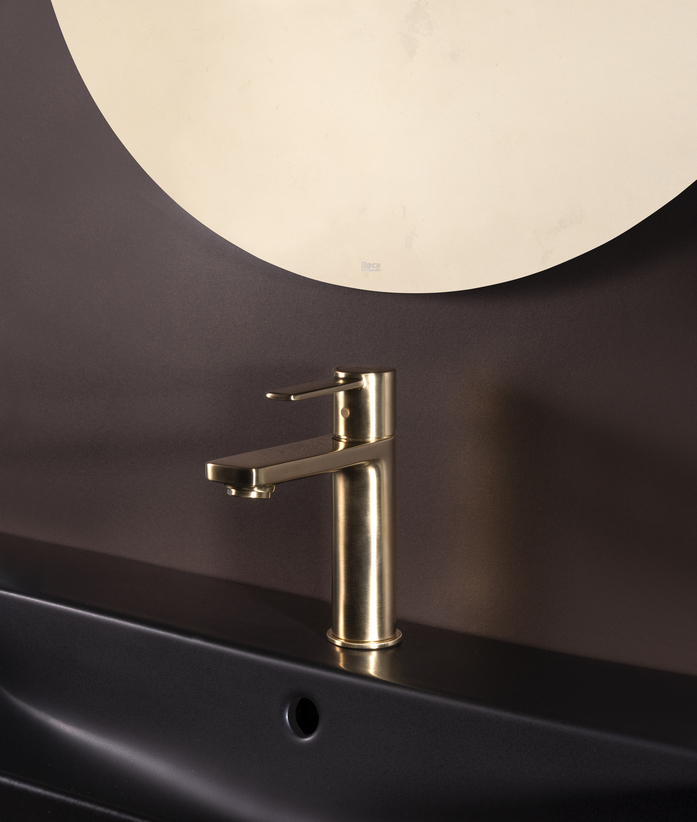6 Roca Targa basin mixer brushed brass