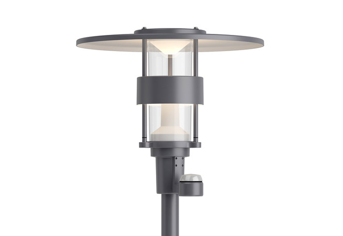 91741 US 01 Albertslund Mini post LED SR US Grey Powder US p