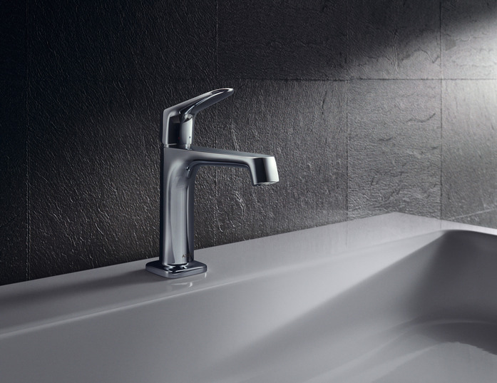 AXOR Citterio M Einhebel Waschtischmischer 100 mit Zugstangen Ablaufgarnitur Polished Black Chrome 02