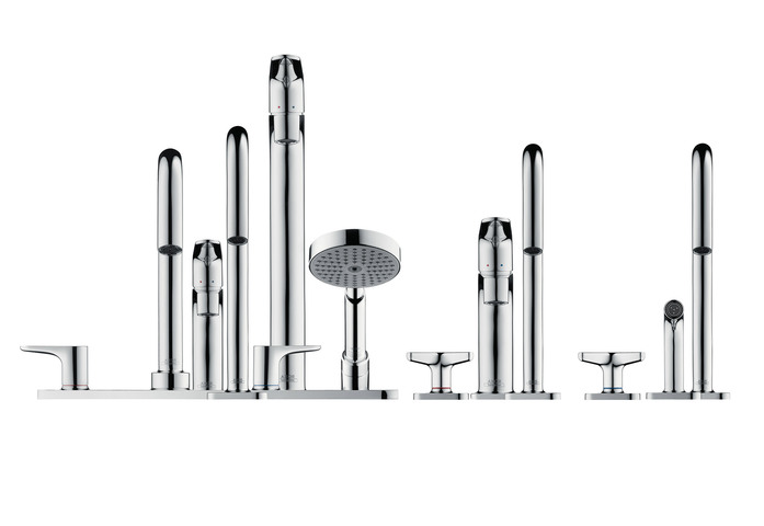 AXOR Citterio M Einhebel Waschtischmischer 100 mit Zugstangen Ablaufgarnitur Polished Black Chrome 03