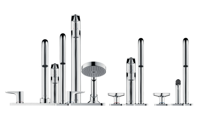 AXOR Citterio M Einhebel Waschtischmischer 100 mit Zugstangen Ablaufgarnitur Polished Black Chrome 04