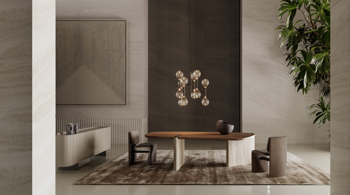 Bonaldo Flatiron table Avant Garde chair Arragan low