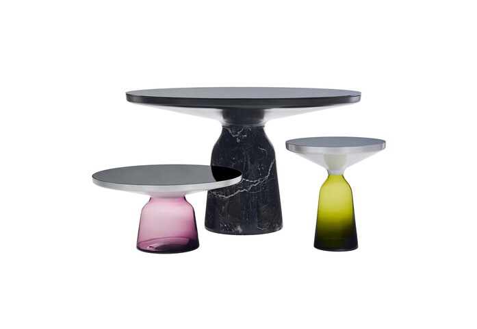 Classi Con bell coffee table aluminium violet bell dining table nero marquina bell side table aluminium olive photo frinzel