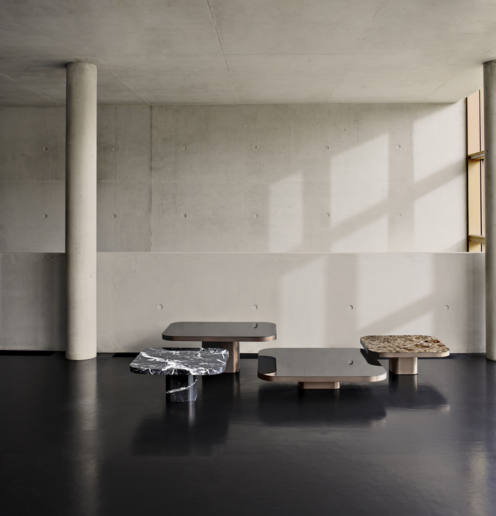 Classi Con bow coffee table no3 marble nero marquina no6 no4 no2 marble emperador dark photo hassos