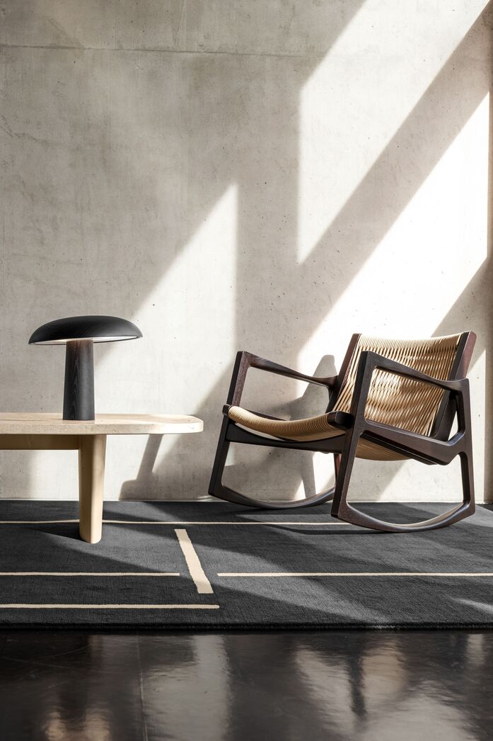 Classi Con monolith rug materia coffee table forma table lamp black euvira rocking chair vt photo breidt