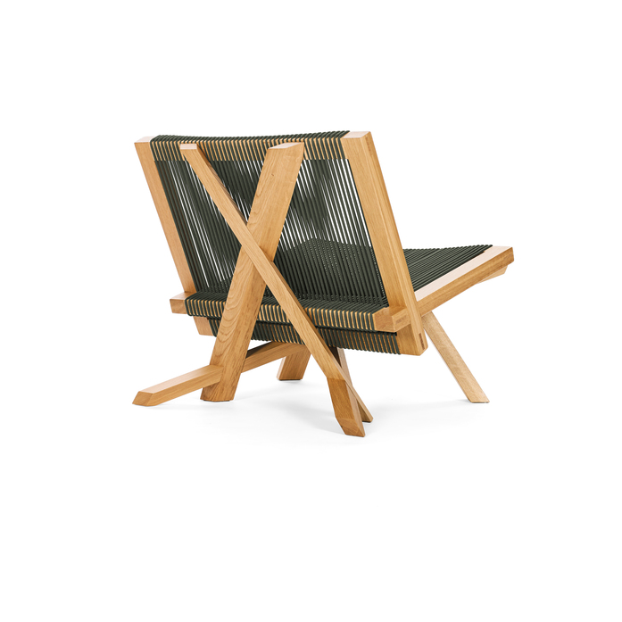 Classi Con volkshaus lounge chair oak green cord back 40