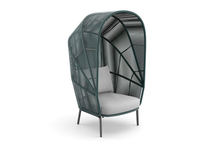 DEDON RILLY Lounge chair incl canopy teal melange