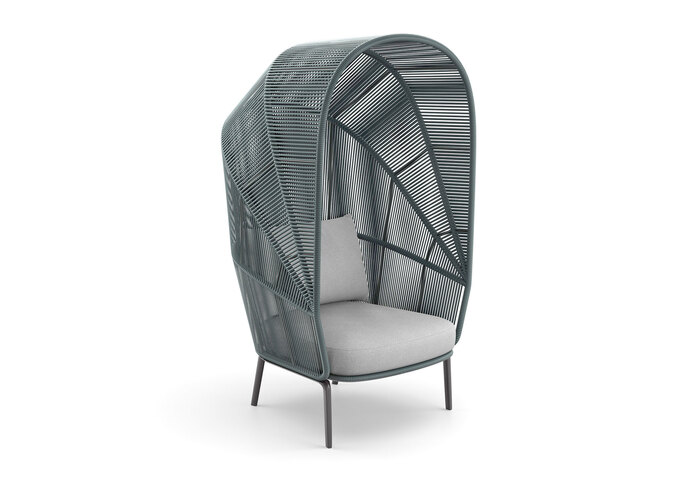 DEDON RILLY Lounge chair incl canopy teal touch