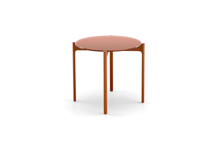 IZON Side table round terracotta terracotta glas