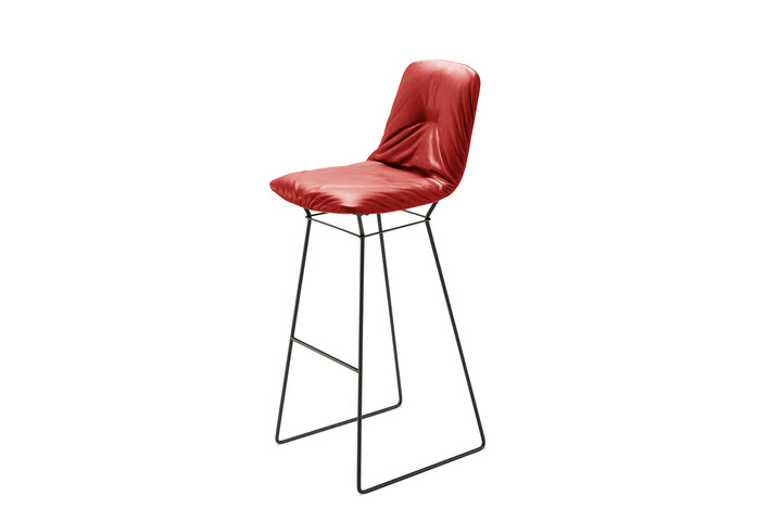 Leya Barstool High SH82cm 1 1 ME001 rot Drathgestell