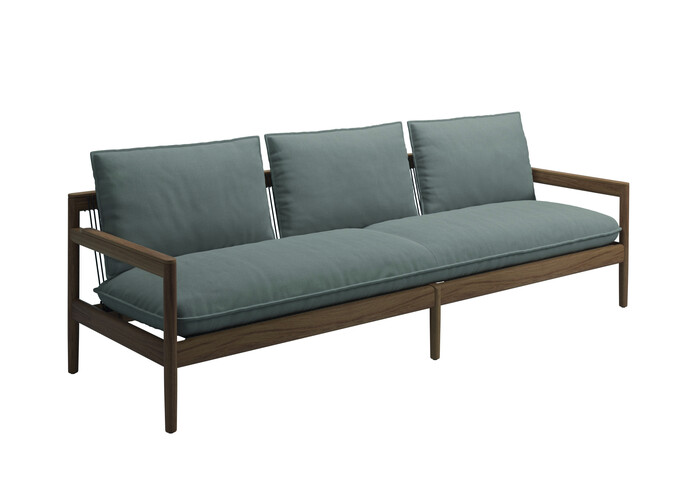 Saranac 3 Seater Sofa Fife Canvas Grey