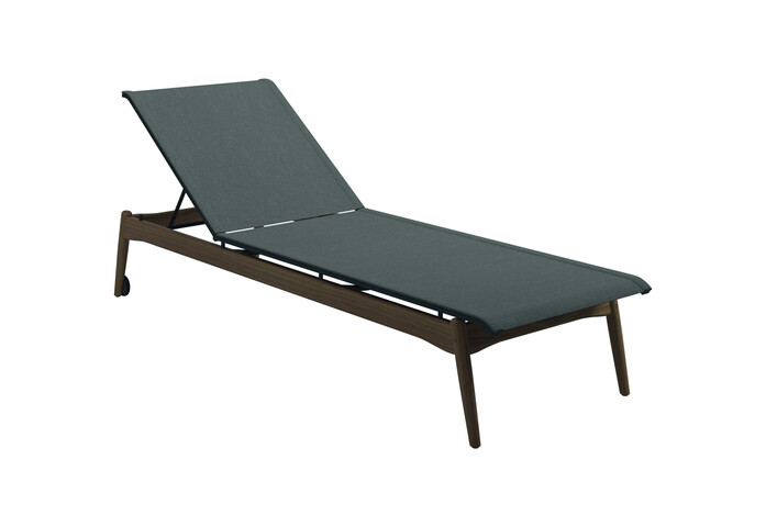 Sway Teak Lounger Meteor Granite