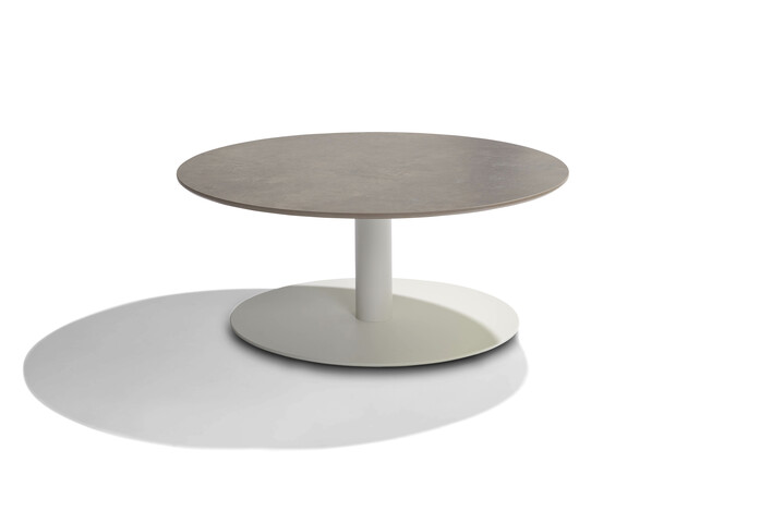 T Table dia 80cm H35cm linen ceramic piombo